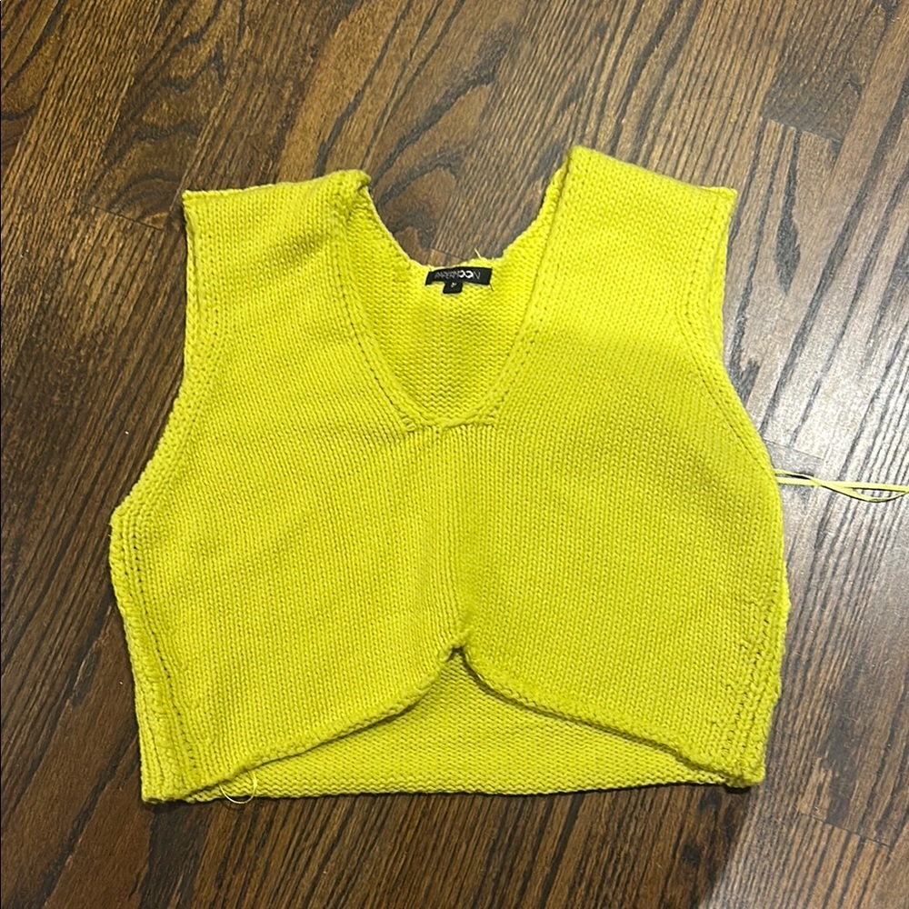 Papermoon Yellow Sleeveless Crop Tank Top